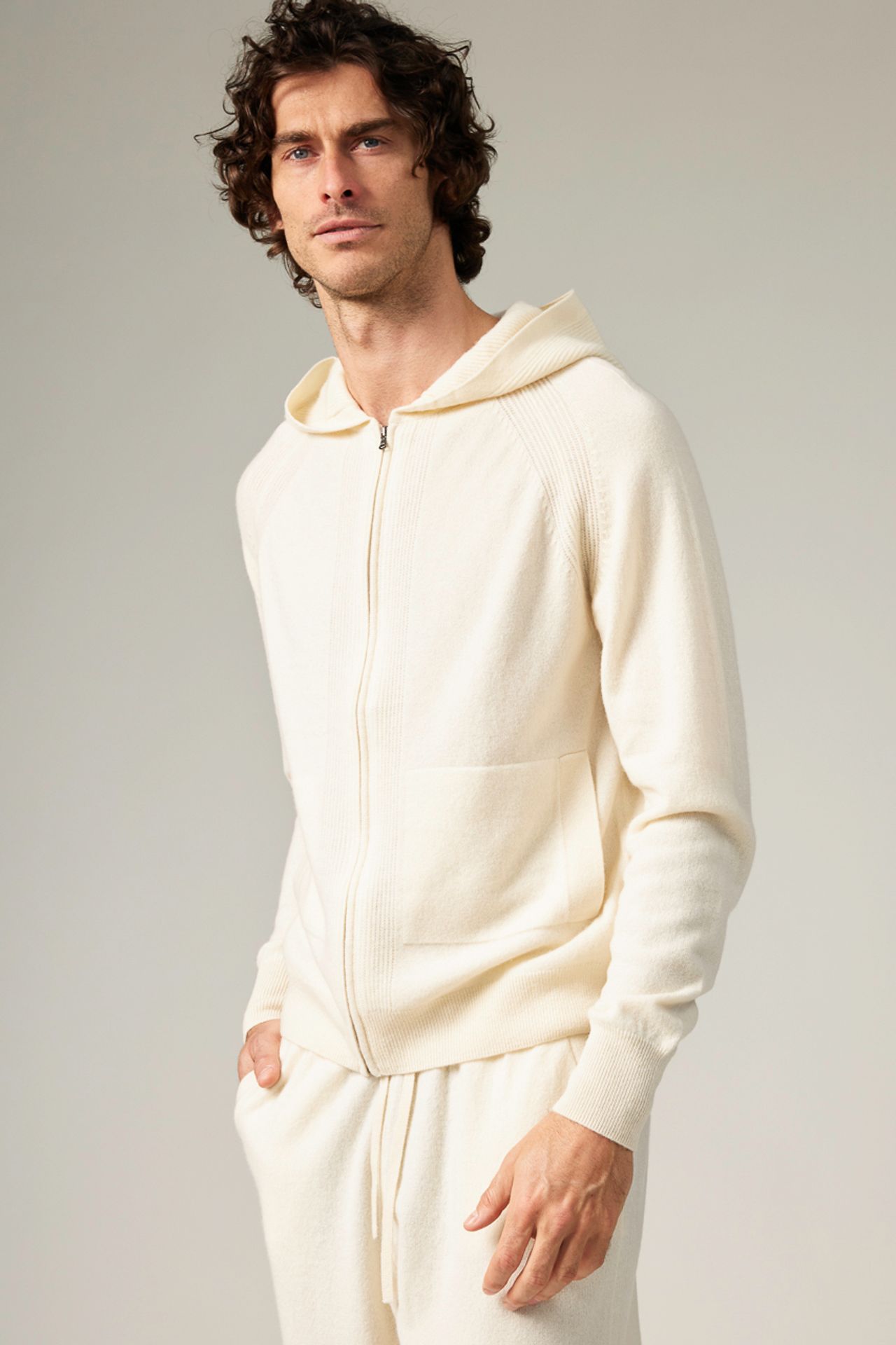 Not Labeled Riku Zip Up Cashmere Hoodie Off White S