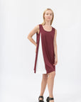 Women's Color Block Pleated Midi Dress - NOT LABELED