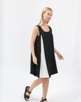 Women's Color Block Pleated Midi Dress - NOT LABELED