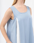 Women's Color Block Pleated Midi Dress - NOT LABELED