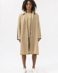 Men's Color Blocked Linen Long Shirt Jacket - NOT LABELED