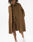 Men's Color Blocked Linen Long Shirt Jacket - NOT LABELED