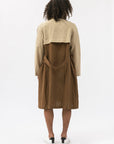 Men's Color Blocked Linen Long Shirt Jacket - NOT LABELED