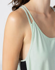 Bamboo Contrast Stripe Cross Back Cami