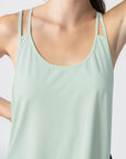 Bamboo Contrast Stripe Cross Back Cami