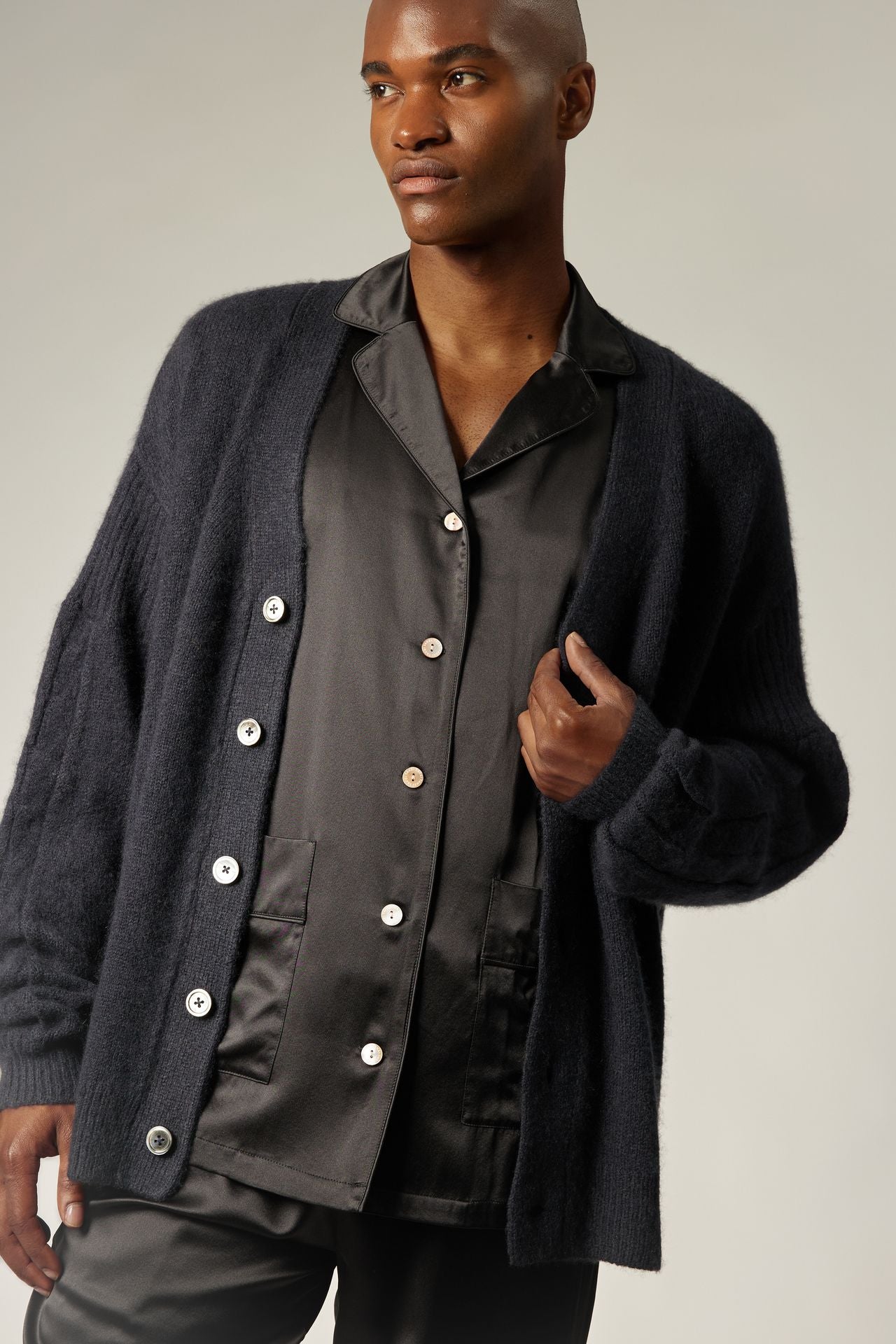 Unisex Sleeve Cable Cardigan