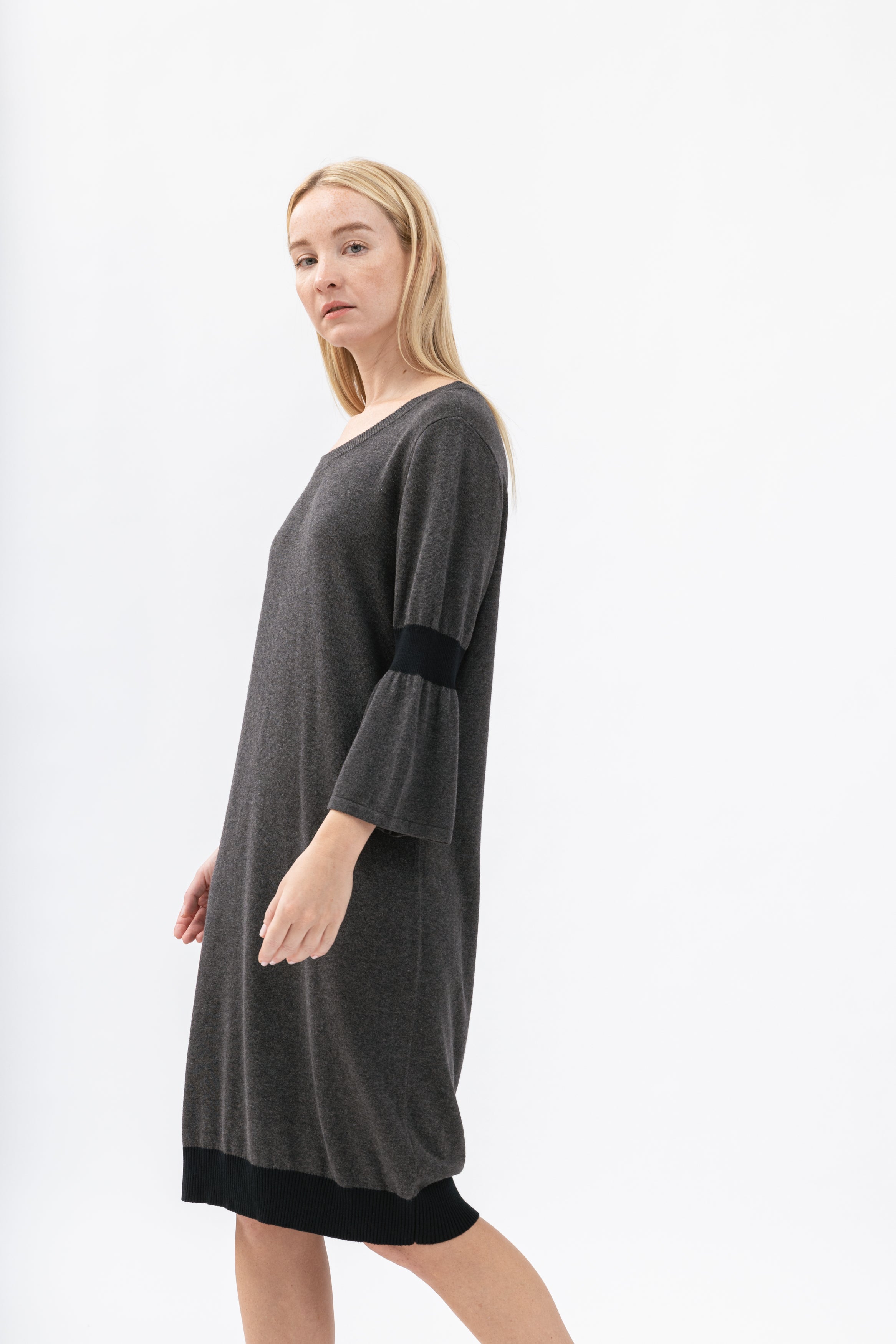 NOT LABELED | Dark Gray Melange And Black Women's Colour Block Knitted ...