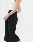 Women's Pleated Wide Cropped Pants - NOT LABELED