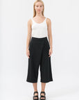 Women's Pleated Wide Cropped Pants - NOT LABELED