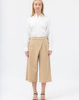 Women's Pleated Wide Cropped Pants - NOT LABELED