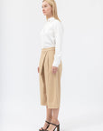 Women's Pleated Wide Cropped Pants - NOT LABELED