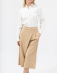 Women's Pleated Wide Cropped Pants - NOT LABELED