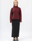 Bamboo Brushed-Back Sweat High Neck Cropped Sweatshirt