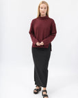 Bamboo Brushed-Back Sweat High Neck Cropped Sweatshirt