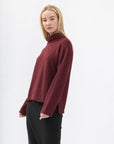 Bamboo Brushed-Back Sweat High Neck Cropped Sweatshirt