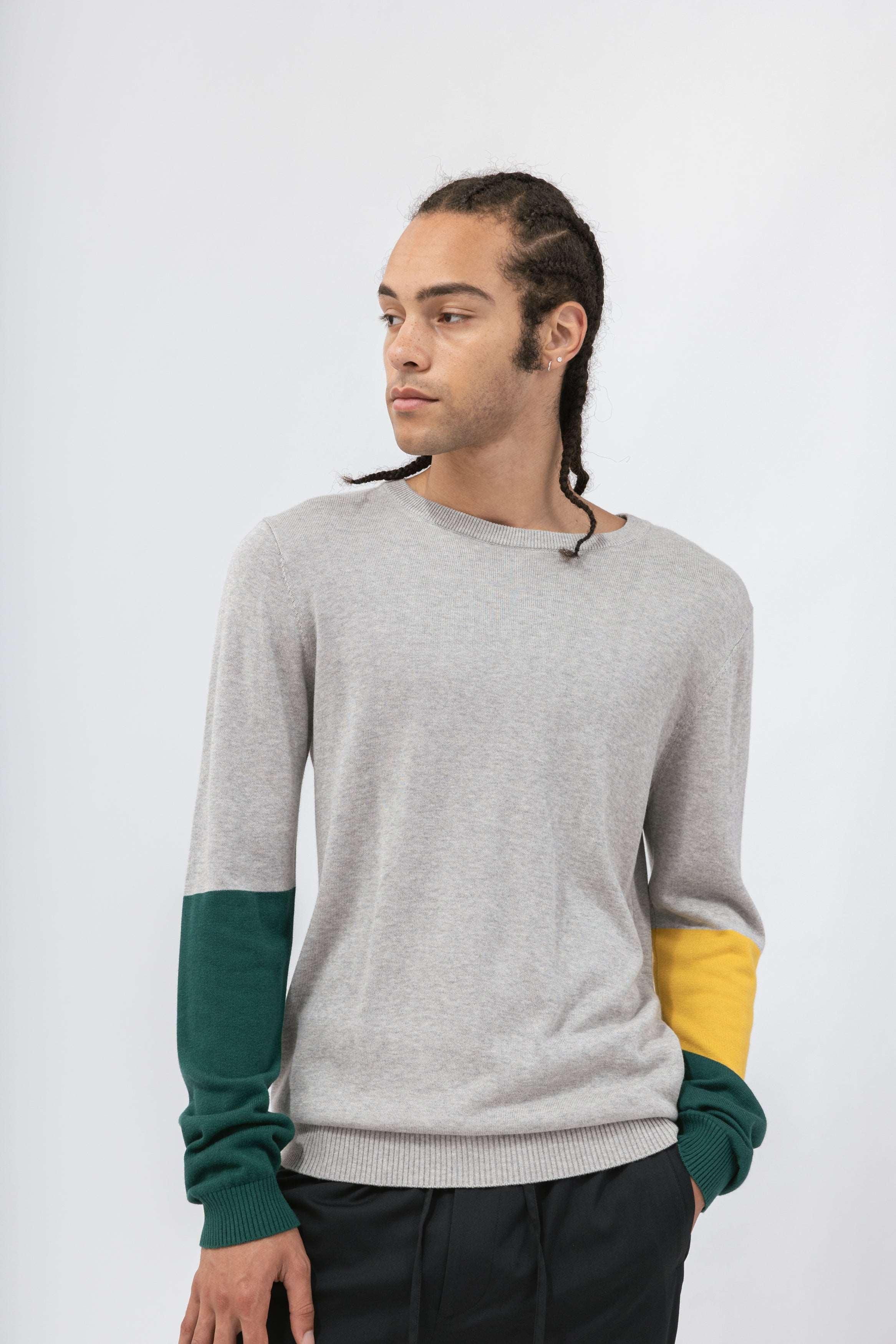 Men's Color Block Crew Neck Sweater
