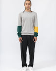 Men's Color Block Crew Neck Sweater - NOT LABELED