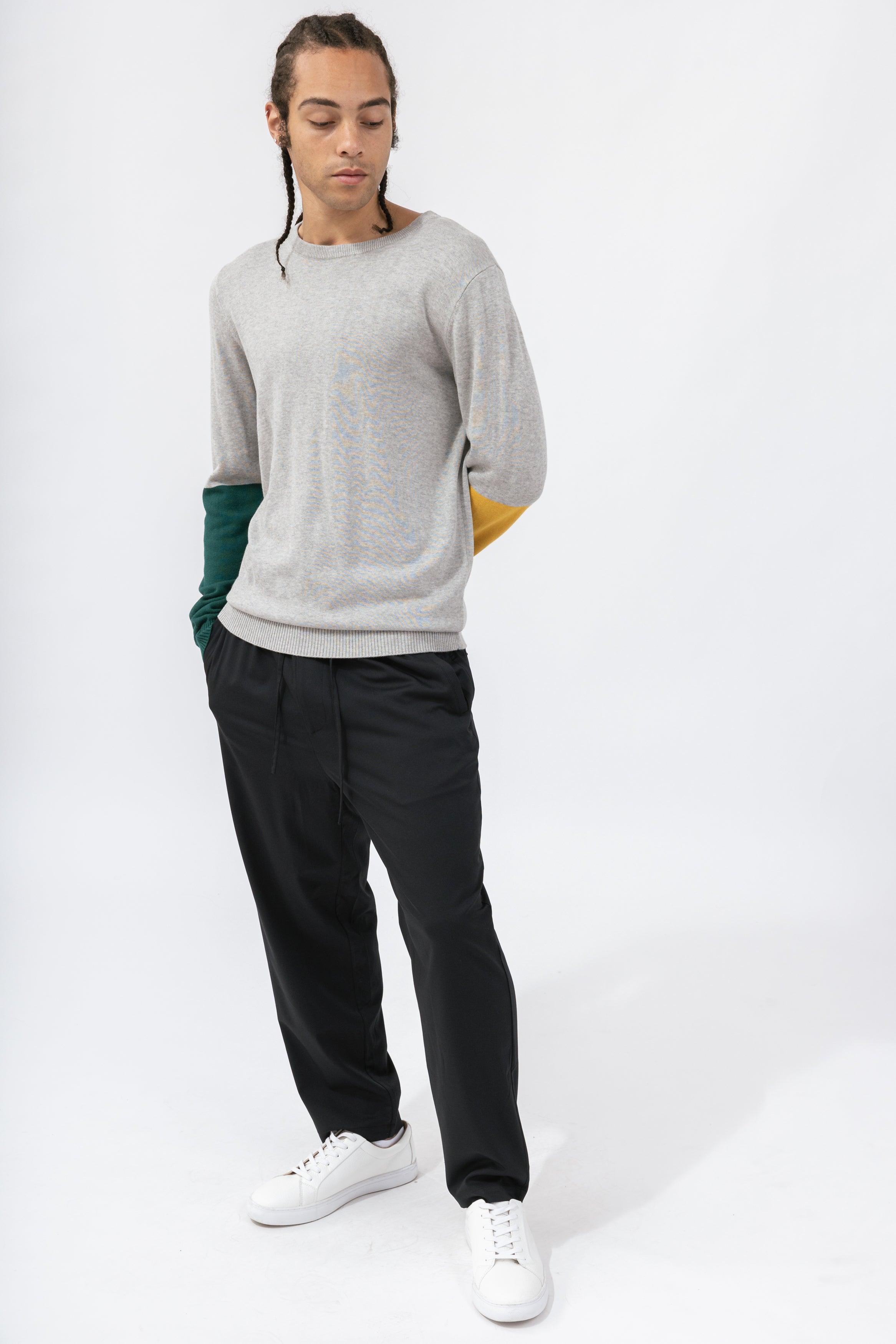 Men&#39;s Color Block Crew Neck Sweater - NOT LABELED