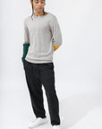 Men's Color Block Crew Neck Sweater - NOT LABELED