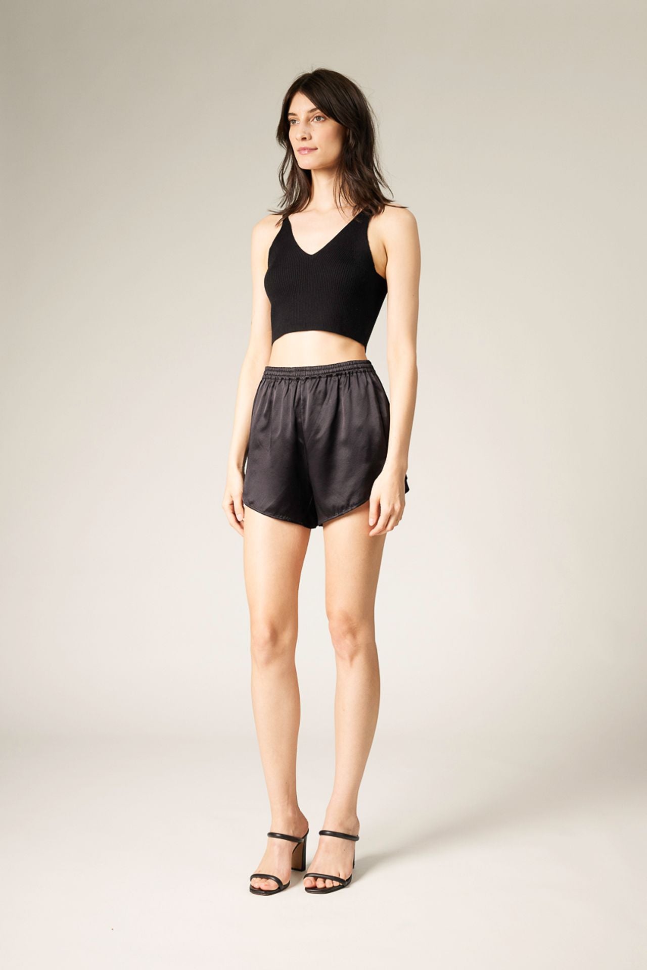 Della Silk Cashmere Cropped Tank Top