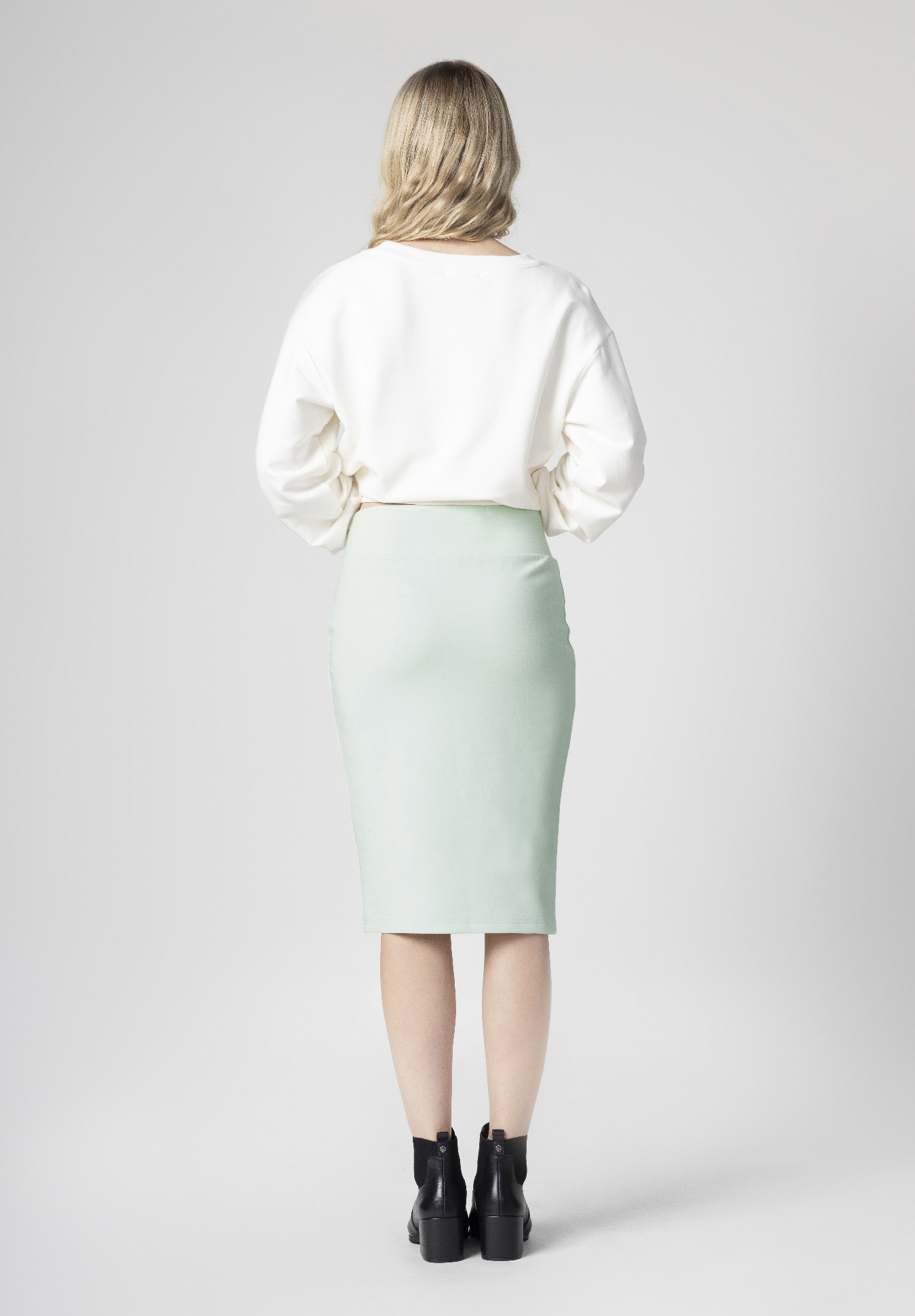 Bamboo Bonded Jersey Knee Length Pencil Skirt