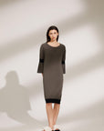 Women's Color Block Knitted Dress - NOT LABELED