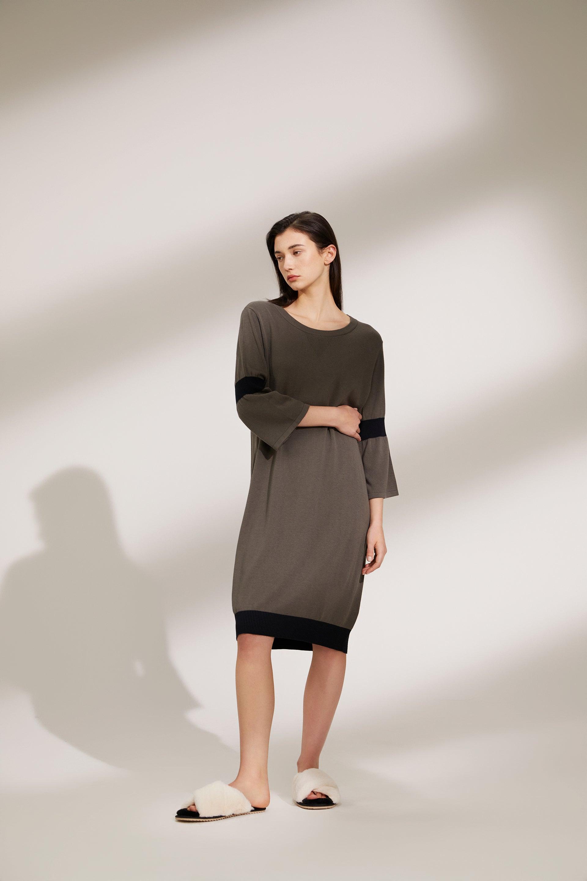 Women's Color Block Knitted Dress - NOT LABELED