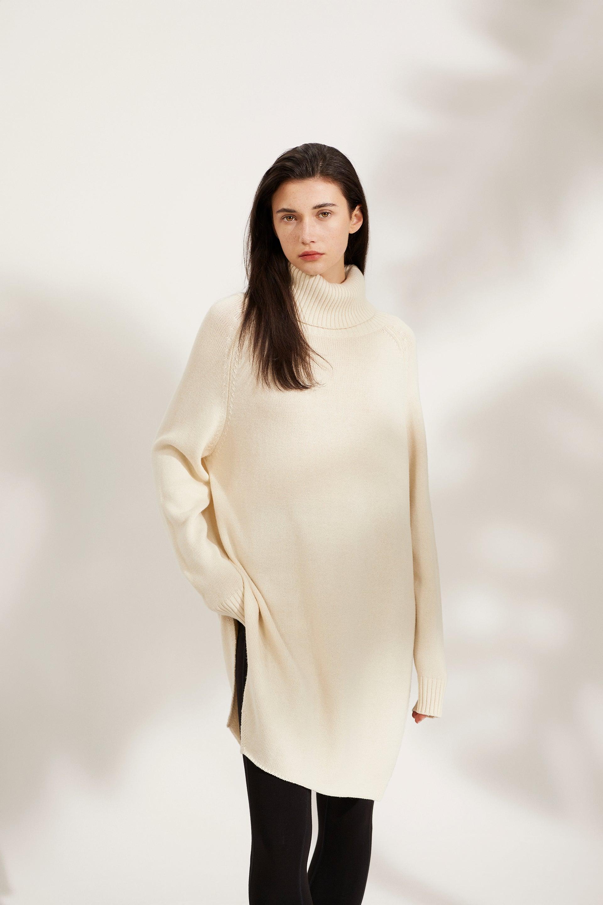 Womens cream clearance turtleneck sweater