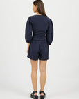 Women's High-Rise Belted Linen Shorts - NOT LABELED
