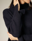 Women Sleeve Slit Sweater