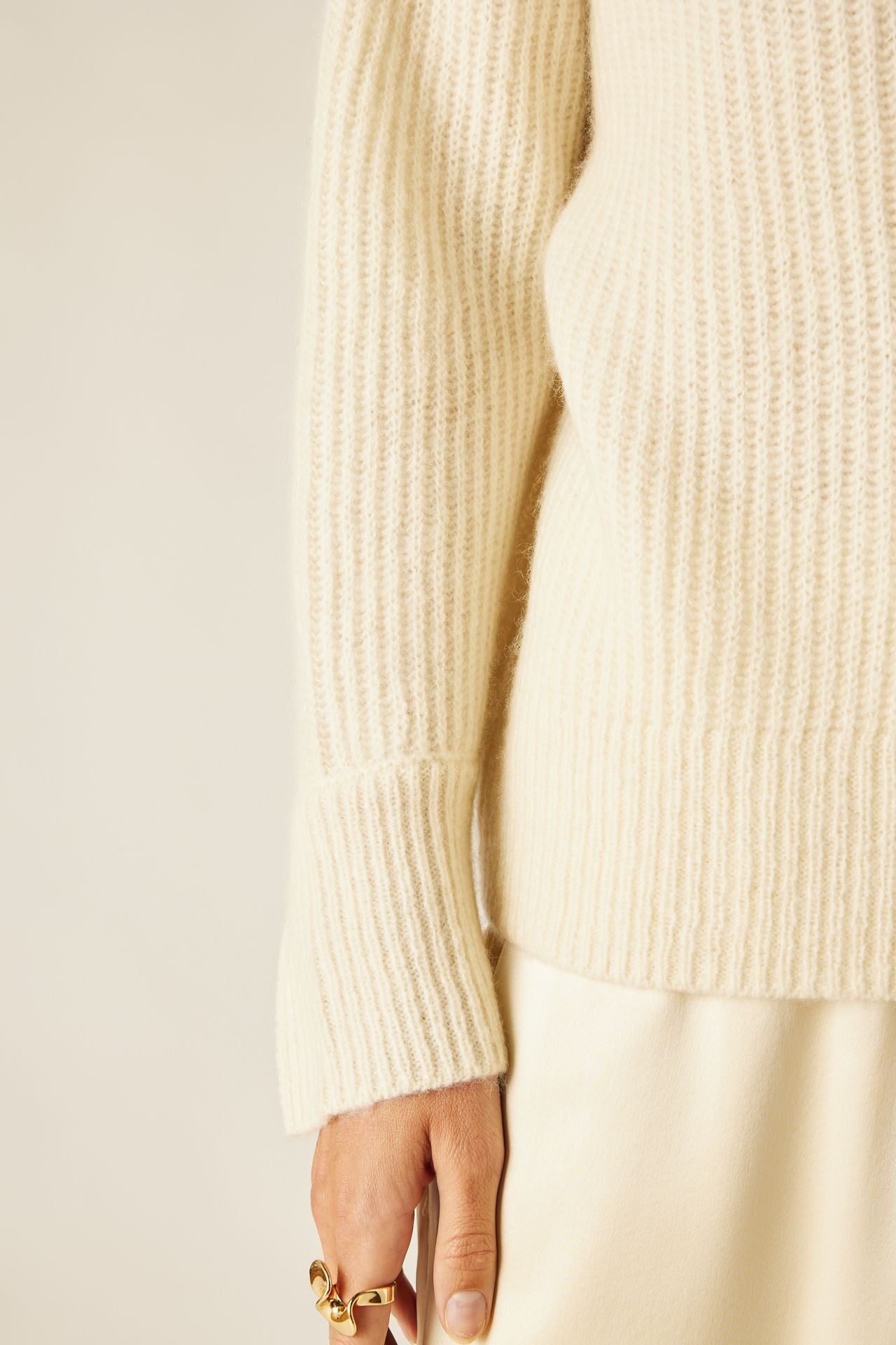 Women Sleeve Slit Sweater