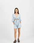 Women's High-Rise Belted Linen Shorts - NOT LABELED