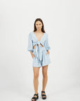 Bamboo Linen Shorts and Linen Top (Light Blue)