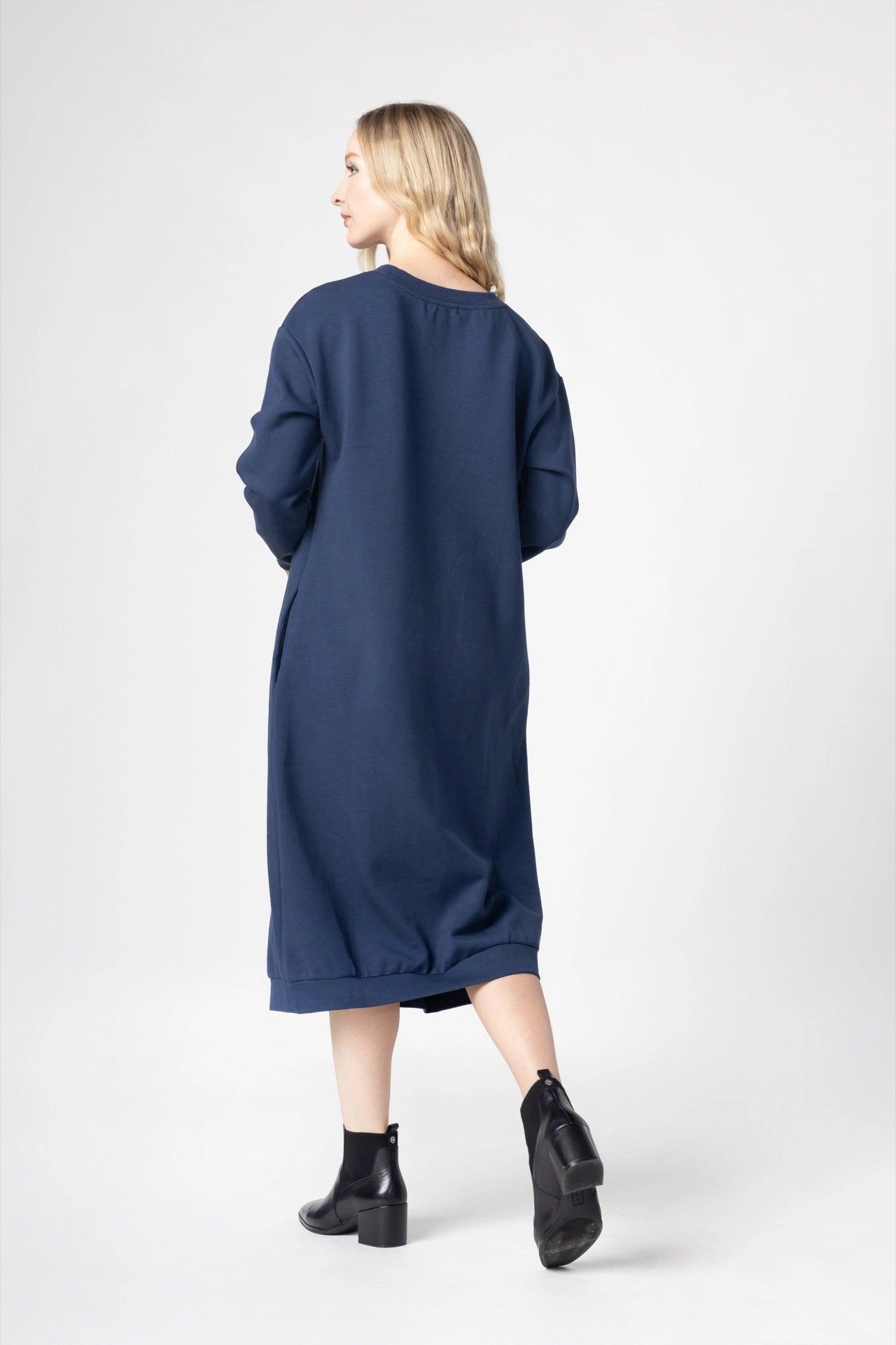 Blue discount sweatshirt dress