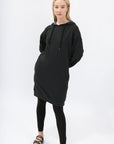 Women's Brushed-Back Fleece Hoodie Dress - NOT LABELED