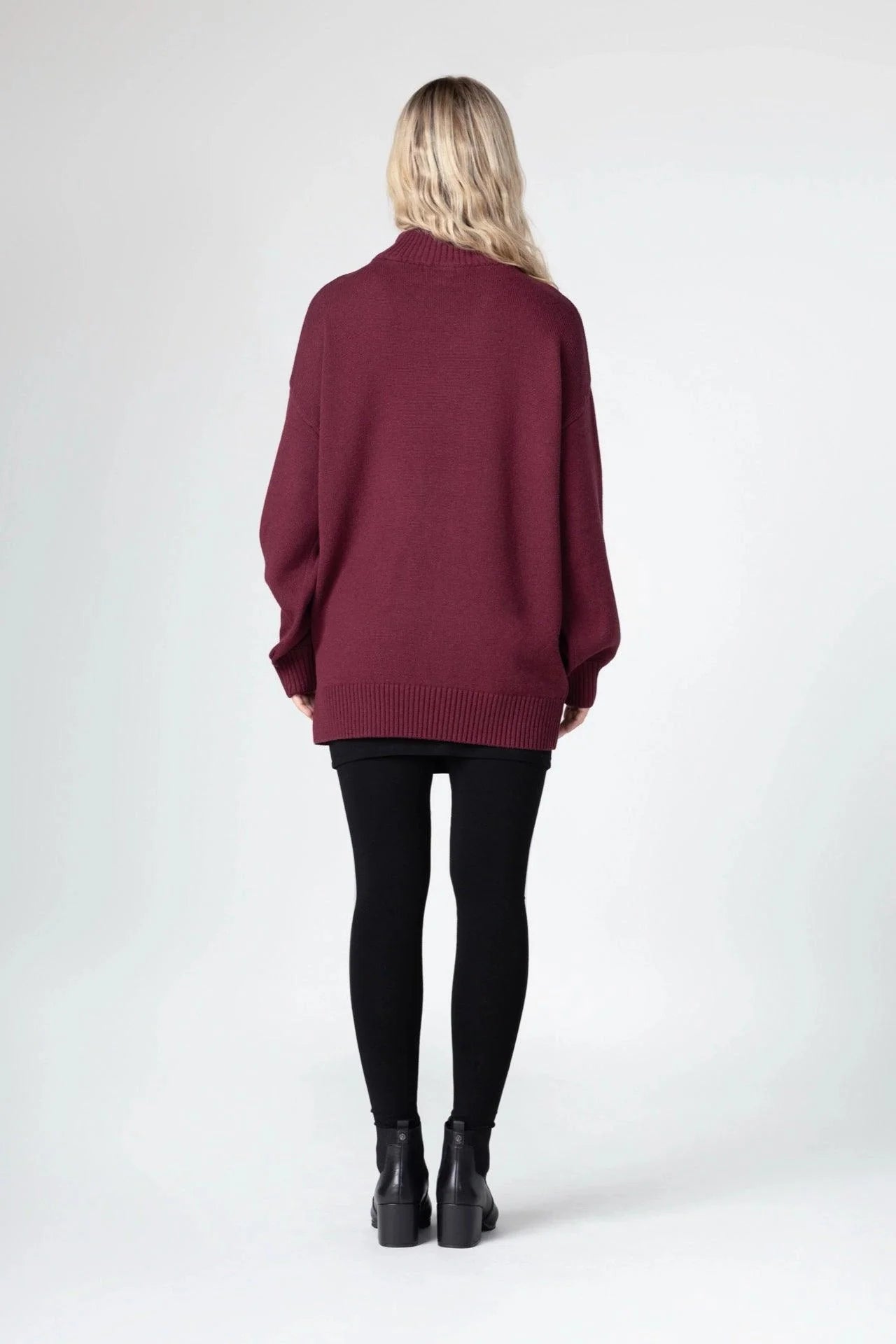 Bamboo Relaxed Fit High Neck Sweater