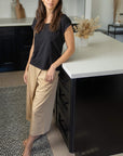 Women's Pleated Wide Cropped Pants - NOT LABELED