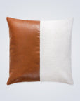 Vegan Leather Inset Square Throw Pillow - NOT LABELED
