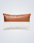 Vegan Leather Inset Rectangle Throw Pillow - NOT LABELED