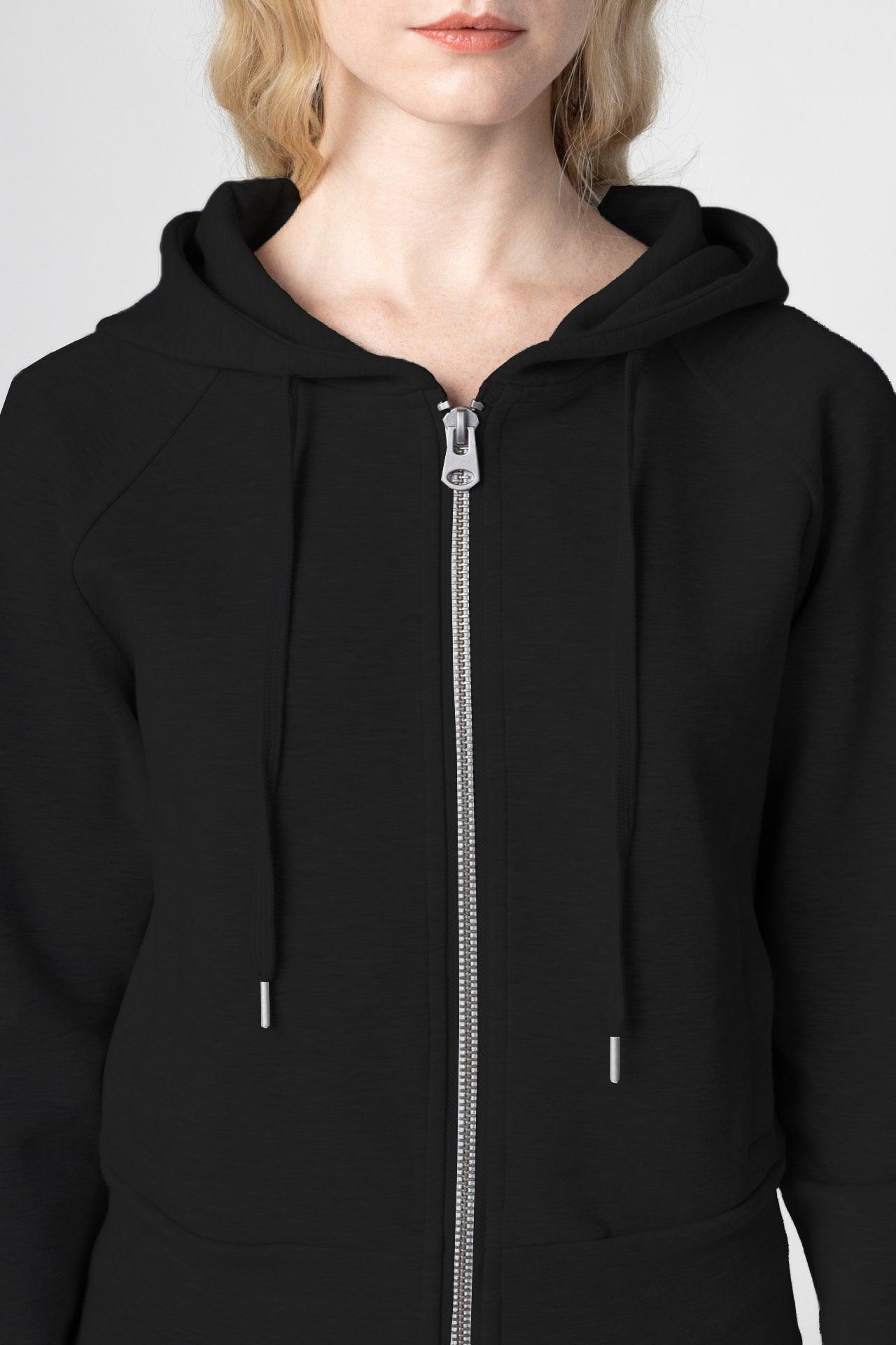 Bamboo Bonded Jersey Cropped Zip-Up Hoodie