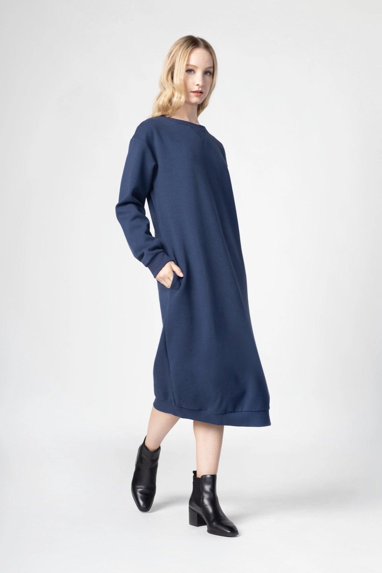 Navy blue sweatshirt discount dress