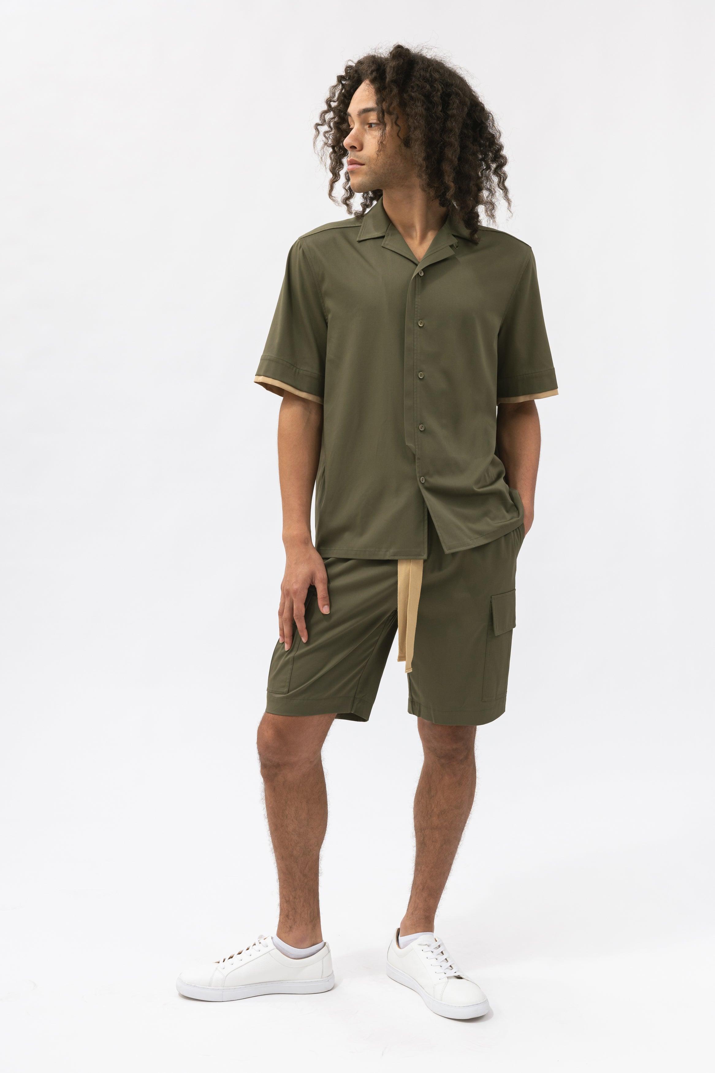Men's Short Sleeve Safari Shirts | Mens Shirts | Not Labeled White x Navy / S