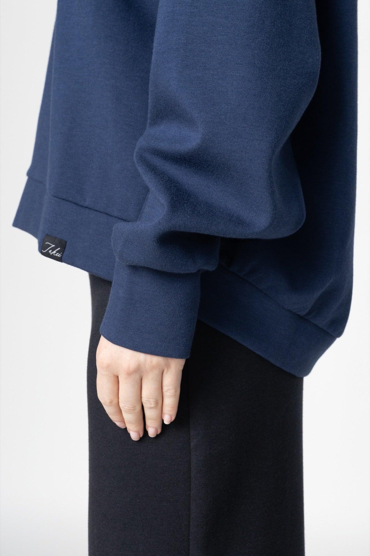 【BAON】[unisex] Nua Color Matching Collar Over Sweatshirt Men's OVERSIZE sweatshirt with contrasting color combination