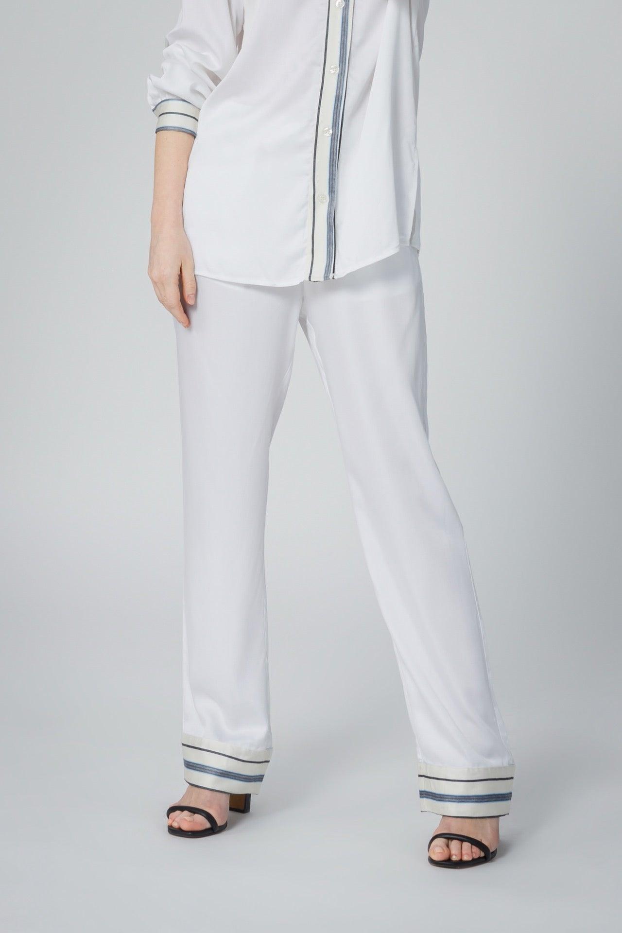 Women's Stripe Inset Pajama Pants - NOT LABELED