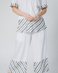 Women's Stripe Inset Cropped Pajama Pants - NOT LABELED