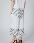 Women's Stripe Inset Cropped Pajama Pants - NOT LABELED