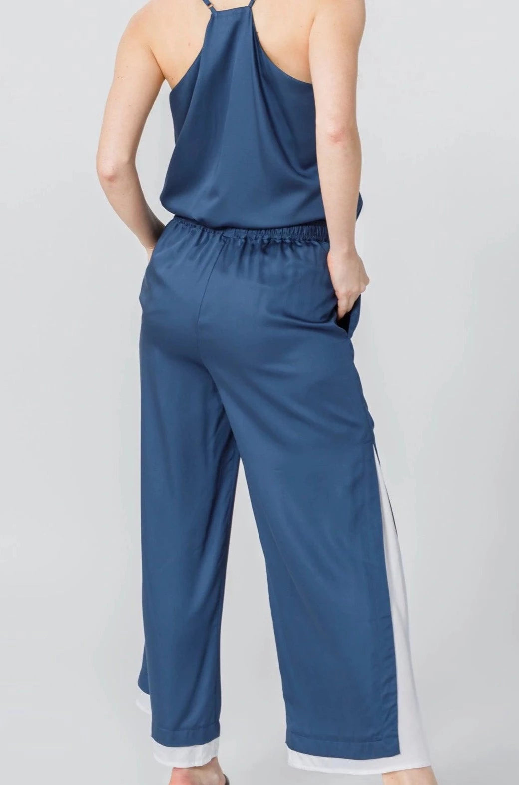 Women's Color Block Asymmetric Wide Pants - NOT LABELED