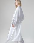 White Collar Robe Pajama Set