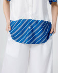 Women's Stripe Inset Cropped Pajama Pants - NOT LABELED