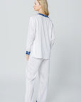 Women's Stripe Inset Pajama Shirt - NOT LABELED